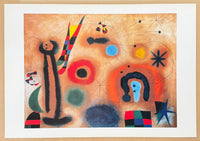 Joan Miro exhibition poster - Dragonfly with red wings - museum artist - large art print - surrealism - offset litho - 1999