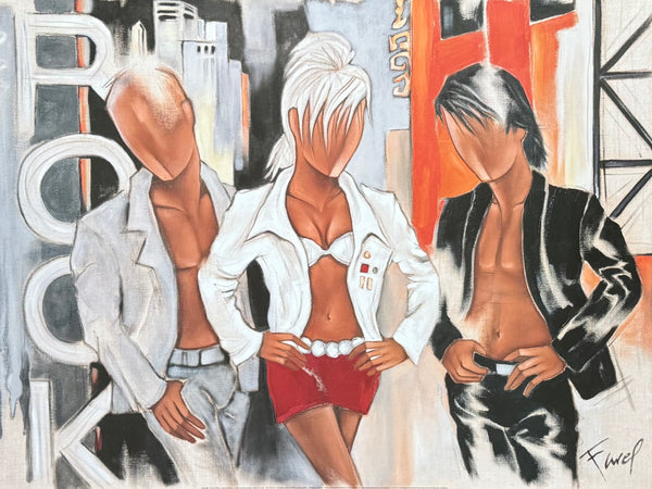 Pierre Farel exhibition poster - Rock Attitude - music - party - love - passion - romance - art print