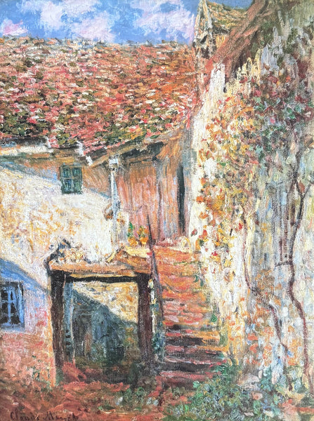 Claude Monet exhibition poster - The stairs - garden - impressionist - museum artist - art print