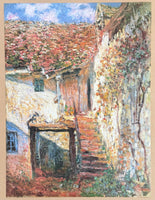 Claude Monet exhibition poster - The stairs - garden - impressionist - museum artist - art print