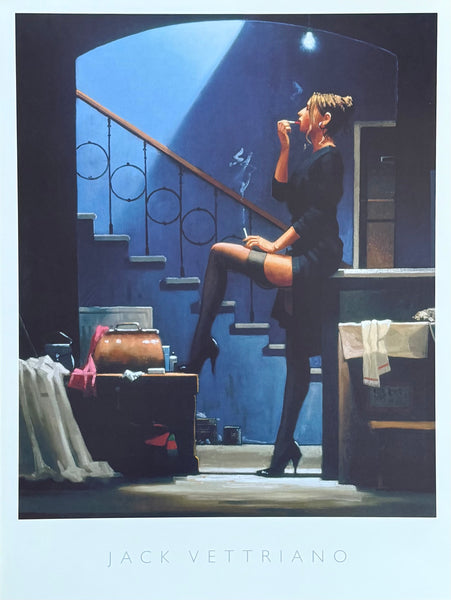 Jack Vettriano exhibition poster - Dancer for Money - love - sexy lady - museum artist - art print - 1996