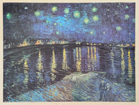 Vincent van Gogh exhibition poster - Starry Night - museum artist - art print - Arles - France - Rhone river