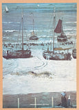 Hendrik Willem Mesdag exhibition poster - Panorama painting - museum artist - vintage art print - The Hague - beach ship fishermen