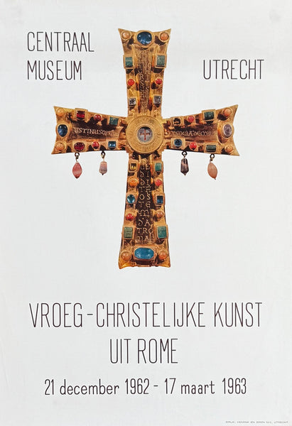 Ancient Golden Crucifix - exhibition poster - Early Christian art from Rome - Centraal Museum Utrecht - 1962