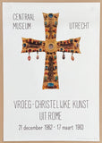 Ancient Golden Crucifix - exhibition poster - Early Christian art from Rome - Centraal Museum Utrecht - 1962