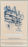 Medieval wooden houses in Antwerp - exhibition poster - historic architecture - anthropology museum - art print - 1982 - Belgium