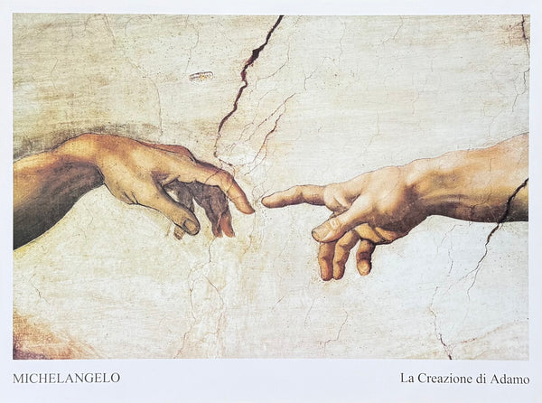 Michelangelo exhibition poster - Creation of Adam - renaissance - museum artist - art print