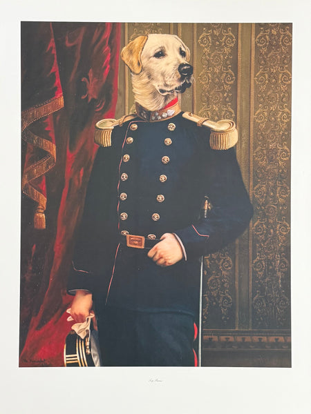 Thierry Poncelet exhibition poster - Top Brass - dog portrait - museum artist - art print - Belgian artist
