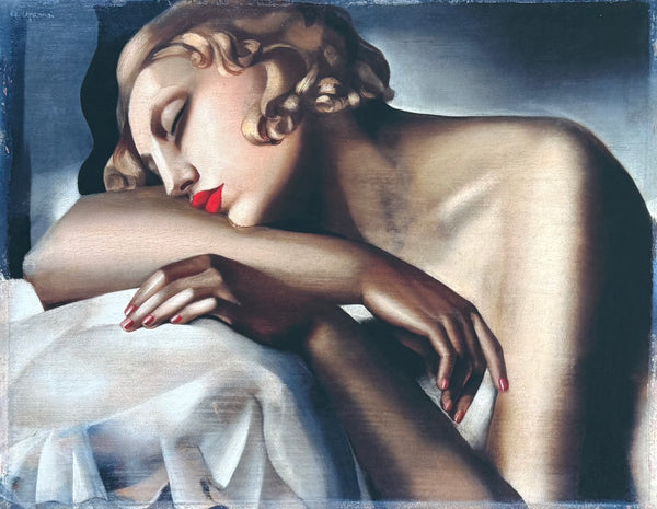 Tamara de Lempicka exhibition poster - The Sleeper - female portrait - art deco - museum artist - art print - bedroom