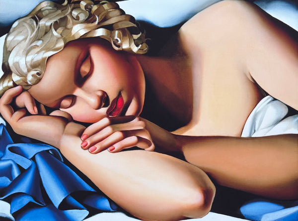 Tamara de Lempicka exhibition poster - Sleeping Woman - Kizette - female portrait - art deco - museum artist - art print - bedroom