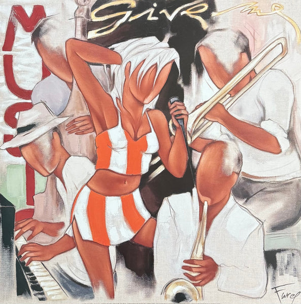 Pierre Farel exhibition poster - Give me music - Dancing - Bar - Restaurant - Love - offset lithograph - art print