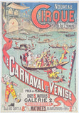 Le Carnaval de Venise exhibition poster - Circus - Venice - decorative art print - offset litho - advertisement - reproduction