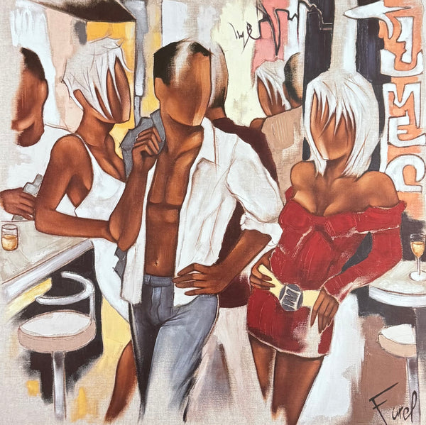 Pierre Farel exhibition poster - The Approach - Dancing - Music - Bar - Restaurant - Love - offset lithograph - art print