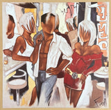 Pierre Farel exhibition poster - The Approach - Dancing - Music - Bar - Restaurant - Love - offset lithograph - art print