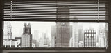 View on Manhattan exhibition poster - New York City - black white photography - offset lithograph - art print