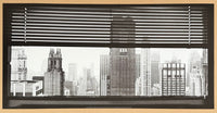 View on Manhattan exhibition poster - New York City - black white photography - offset lithograph - art print