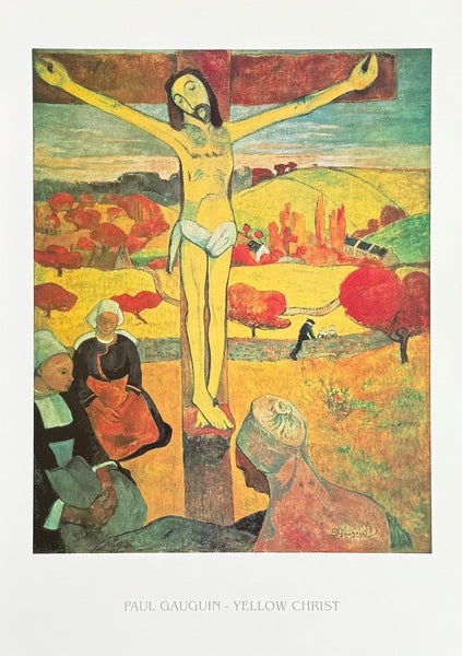 Paul Gauguin exhibition poster - Yellow Christ - museum artist - art print - crucifixion of Jesus
