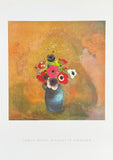 Odilon Redon exhibition poster - Bouquet of Anemones - still life - flowers - museum artist - art print