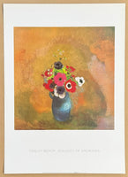 Odilon Redon exhibition poster - Bouquet of Anemones - still life - flowers - museum artist - art print