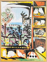 Pablo Picasso exhibition poster - The Pigeons - museum artist - art print - 1999