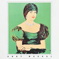 Andy Warhol exhibition poster - Princess Diana - green - museum artist - art print - offset lithograph - pop art - 1998