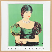 Andy Warhol exhibition poster - Princess Diana - green - museum artist - art print - offset lithograph - pop art - 1998