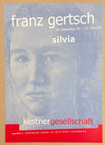 Franz Gertsch exhibition poster - Silvia - realistic portrait - museum artist - art print - Swiss Artist