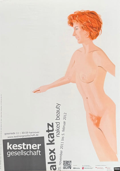 Alex Katz exhibition poster - Pink Nude - Naked Beauty - museum artist - art print - pop art - 2011