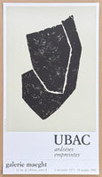 Raoul Ubac exhibition poster - Ardoises Empreintes - Galerie Maeght - museum artist - art print - sculpture - 1979