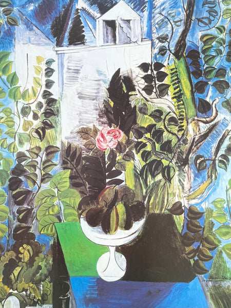 Raoul Dufy exhibition poster - The garden and the house - Still Life - flowers - museum artist - art print - 1997