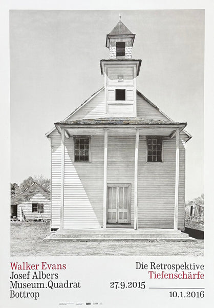 Walker Evans exhibition poster - Church - Retrospective - American photographer - black white - museum artist - art print - 2015