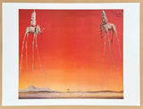 Salvador Dali exhibition poster - The Elephants - museum artist - art print - surrealism - red