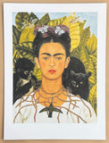 Frida Kahlo exhibition poster - self-portrait - museum artist - art print - 2013