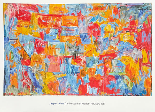 Jasper Johns exhibition poster - Map, 1961 - The Museum of Modern Art - museum artist - large art print - 2016