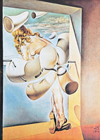 Salvador Dali exhibition poster - Sodomized by her own chastity - nude woman - museum artist - art print - surrealism - 2004