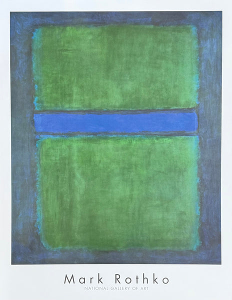 Mark Rothko exhibition poster - Untitled, 1957 - National Gallery of Art - green - blue - American museum artist - art print - 1998