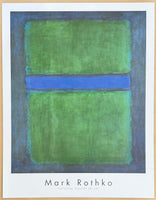 Mark Rothko exhibition poster - Untitled, 1957 - National Gallery of Art - green - blue - American museum artist - art print - 1998