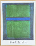 Mark Rothko exhibition poster - Untitled, 1957 - National Gallery of Art - green - blue - American museum artist - art print - 1998