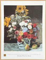 Pierre Auguste Renoir exhibition poster - Mixed flowers in an earthenware pot - still life - museum artist - art print - 1998
