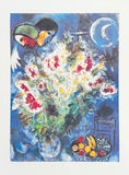 Marc Chagall exhibition poster - Nature Morte aux Fleurs - still life - flowers -museum artist - art print - 1997