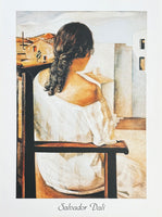 Salvador Dali exhibition poster - Woman sitting from behind - museum artist - art print - 2004