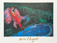 Marc Chagall exhibition poster - Pont Neuf - Seine - Paris - museum artist - art print - 1999
