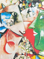 Marc Chagall exhibition poster - I and the village - country life - museum artist - art print - 1999