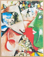 Marc Chagall exhibition poster - I and the village - country life - museum artist - art print - 1999