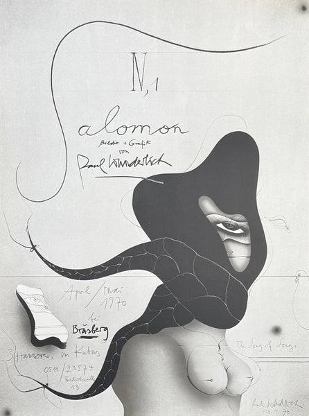 Paul Wunderlich exhibition poster - Salomon - museum artist - art print - 1970