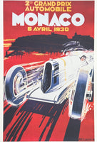 Grand Prix exhibition poster - Formula 1 - Monaco - car race - offset lithograph - reproduction - decorative art print