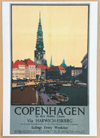 Copenhagen - exhibition poster - Denmark - Danish Tourism - decorative - art print - reproduction