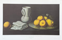 Francisco de Zurbaran exhibition poster - Still life with apples and lemons - very early print - 1965 - Spanish painter