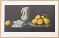 Francisco de Zurbaran exhibition poster - Still life with apples and lemons - very early print - 1965 - Spanish painter