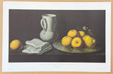 Francisco de Zurbaran exhibition poster - Still life with apples and lemons - very early print - 1965 - Spanish painter